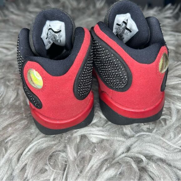 Nike Air Jordan 13 Retro Bred black & red lace up sneakers toddler shoe size 7 - Picture 7 of 10